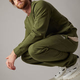 Felpa Felpata Girocollo Verde Militare
