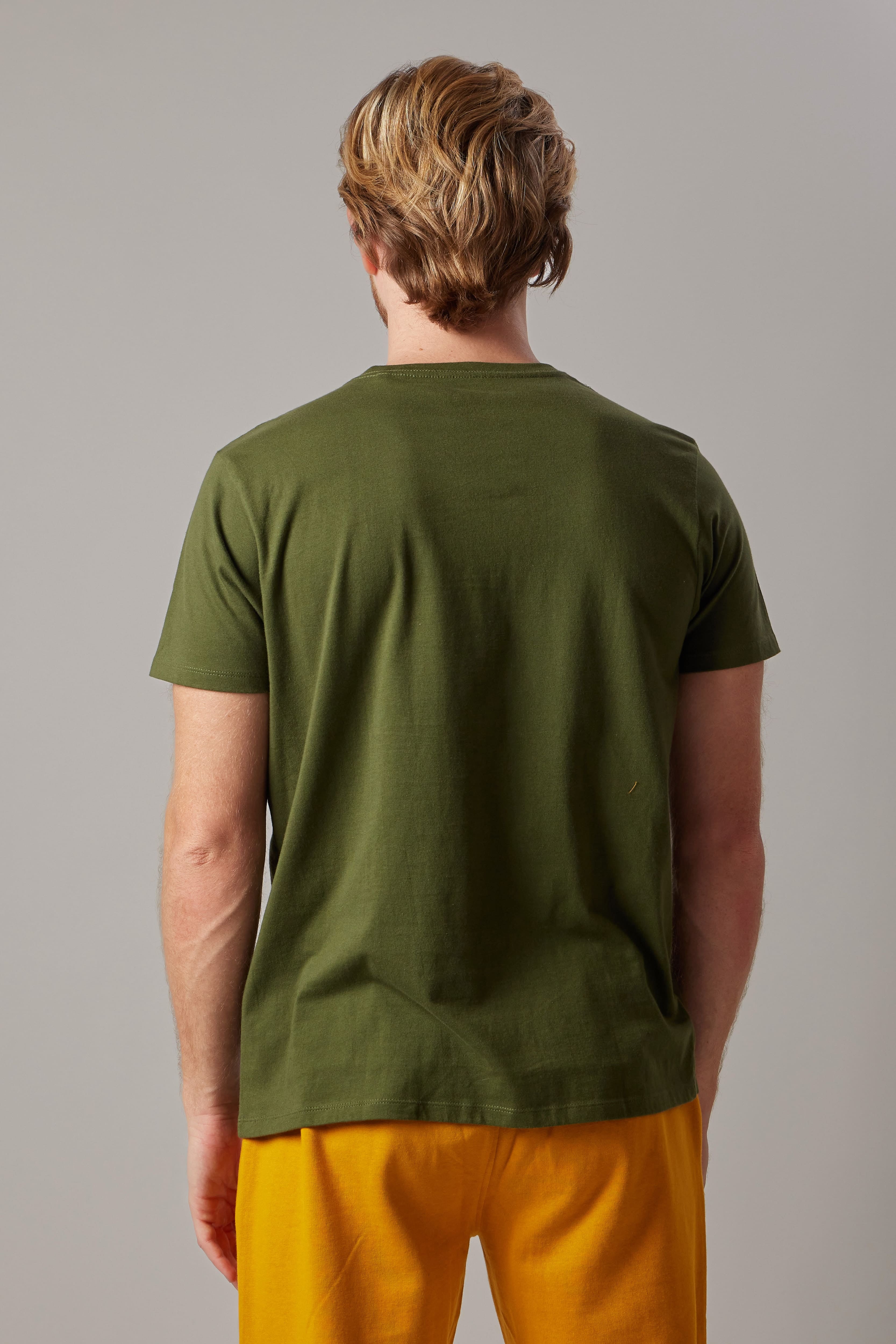 T-Shirt Scollo a V Verde Militare