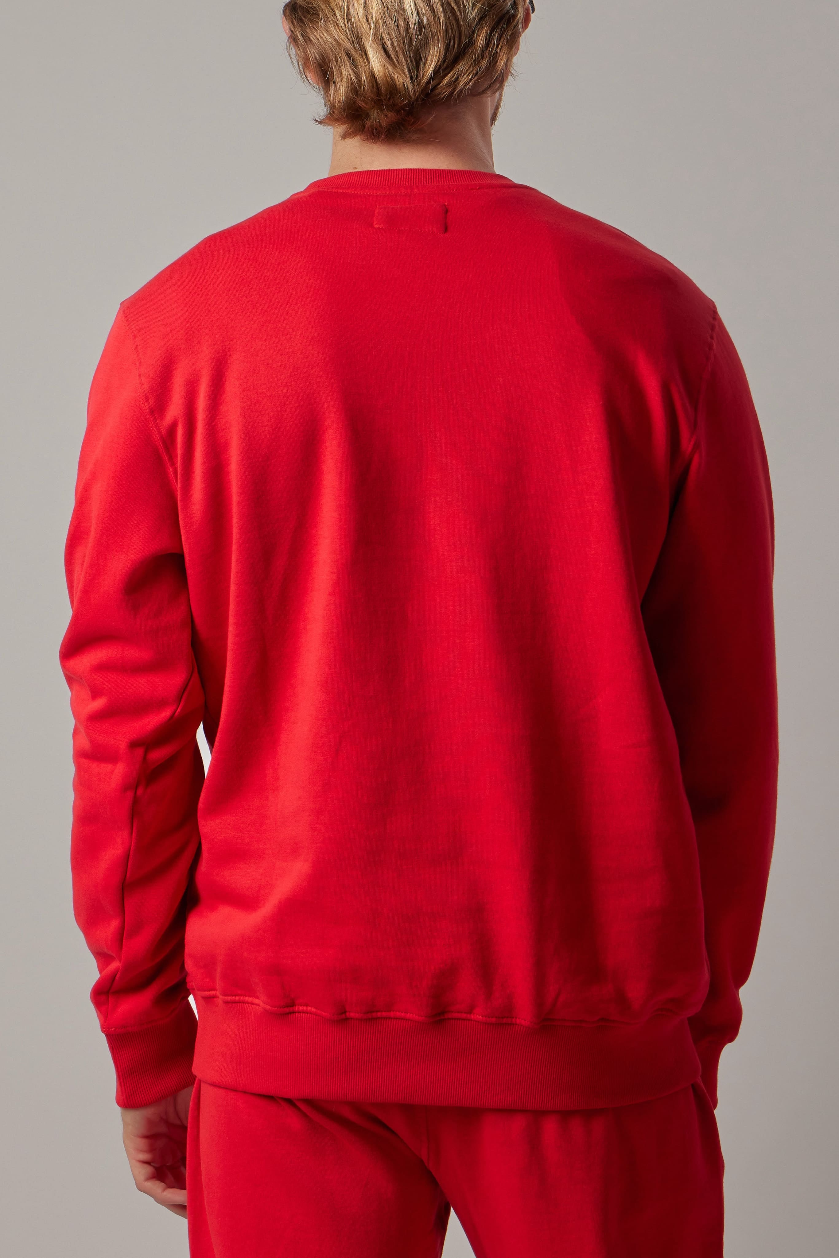 Red Fleece Crewneck Sweatshirt
