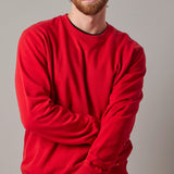 Red Fleece Crewneck Sweatshirt