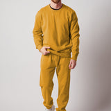Ochre Fleece Crewneck Sweatshirt + Fleece Joggers Set