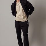 Black Fleece Hoodie with Zipper