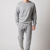 Light Grey Mélange Crewneck Sweatshirt + Joggers Set