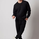 Set Felpa Girocollo + Joggers Nero