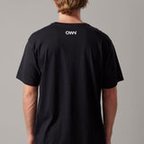 Round Neck T-Shirt with Phrase Black