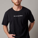 Round Neck T-Shirt with Phrase Black