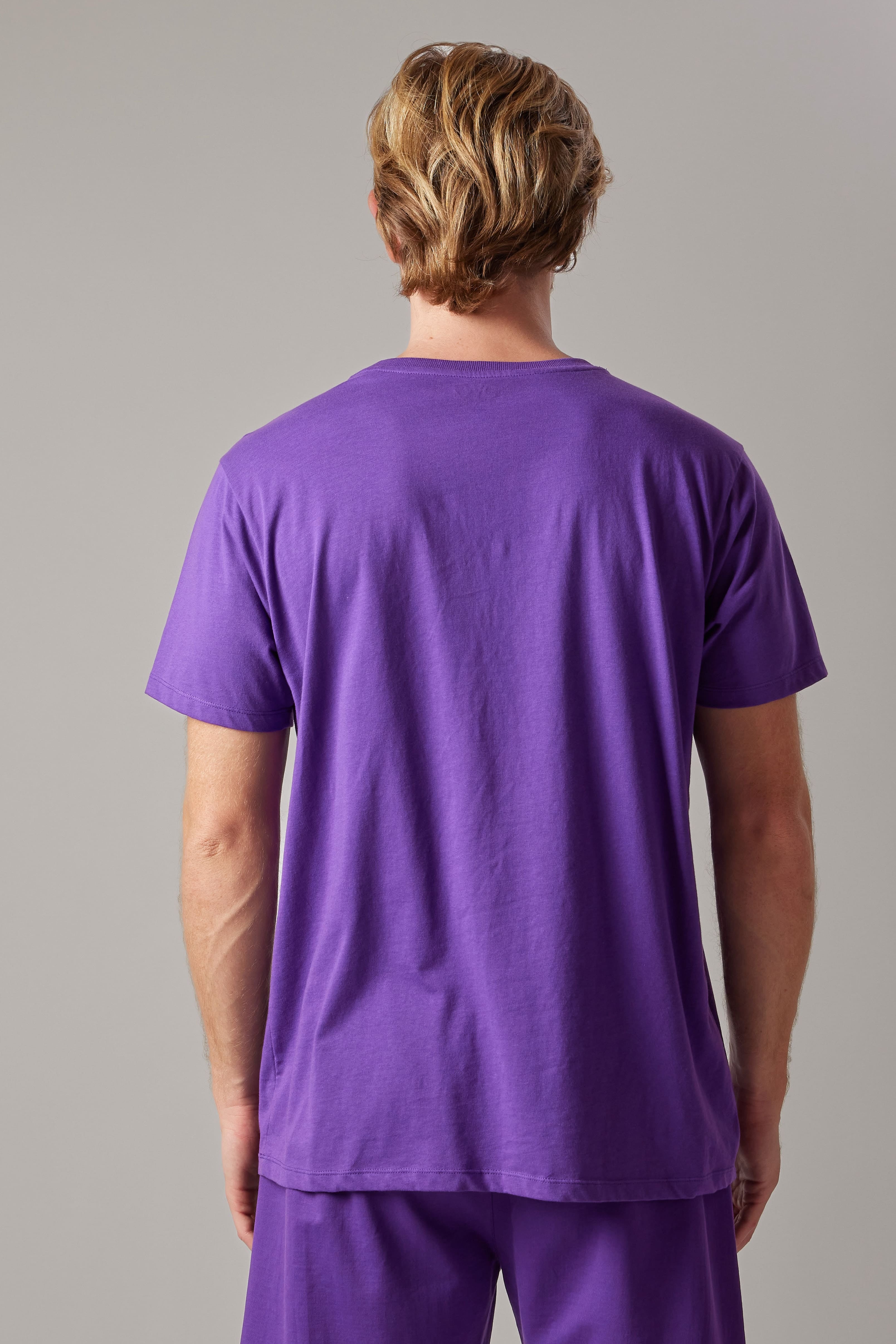 T-Shirt Girocollo Logo Viola