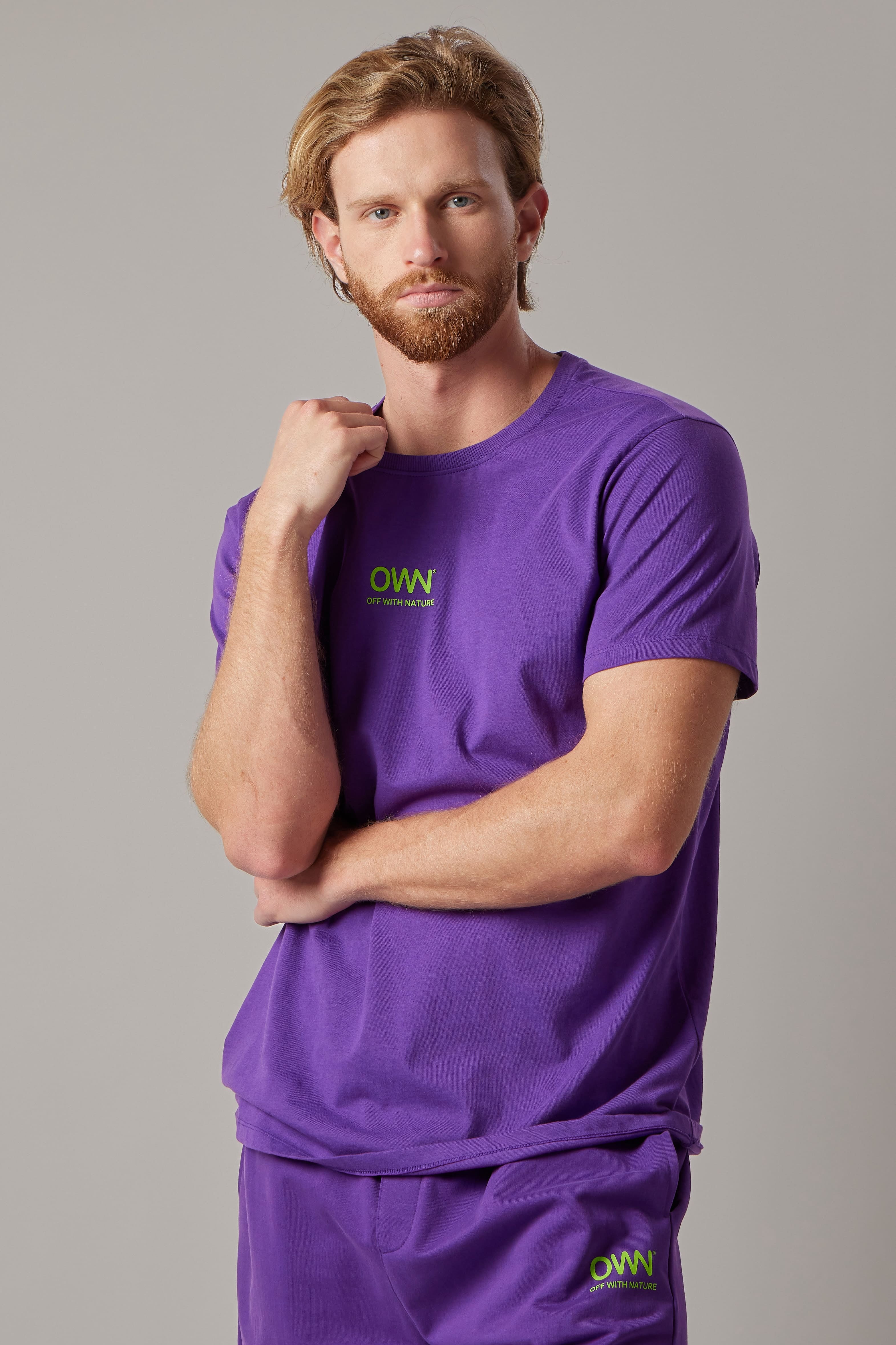 T-Shirt Girocollo Logo Viola