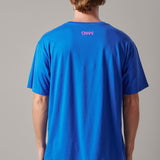 Cobalt Blue Crew Neck T-Shirt with Saying