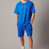 Cobalt Blue Crew Neck T-Shirt with Saying