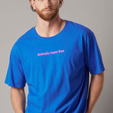 Cobalt Blue Crew Neck T-Shirt with Saying