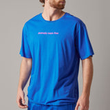 Cobalt Blue Crew Neck T-Shirt with Saying