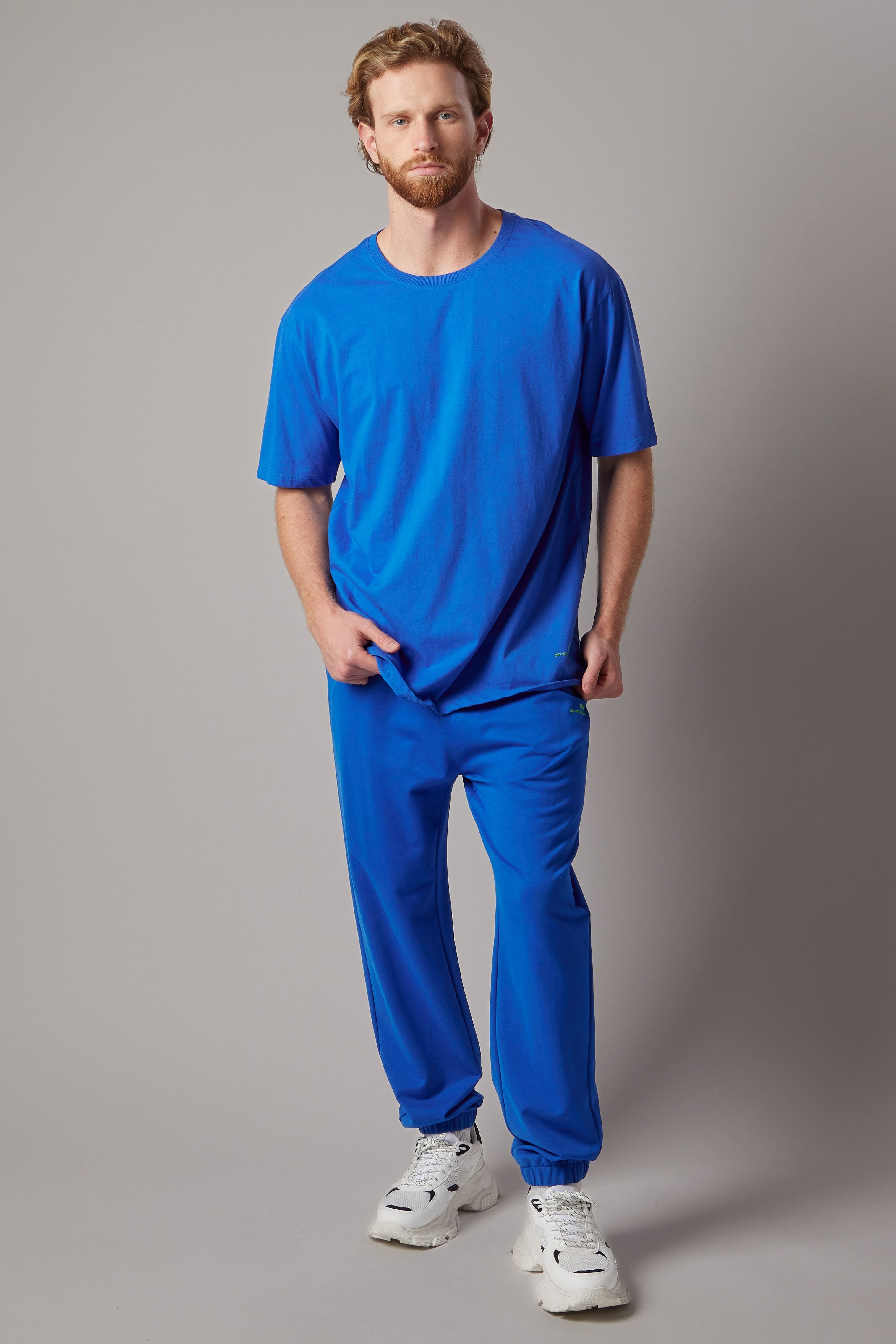 T-Shirt Girocollo Oversize Unisex Blu Cobalto