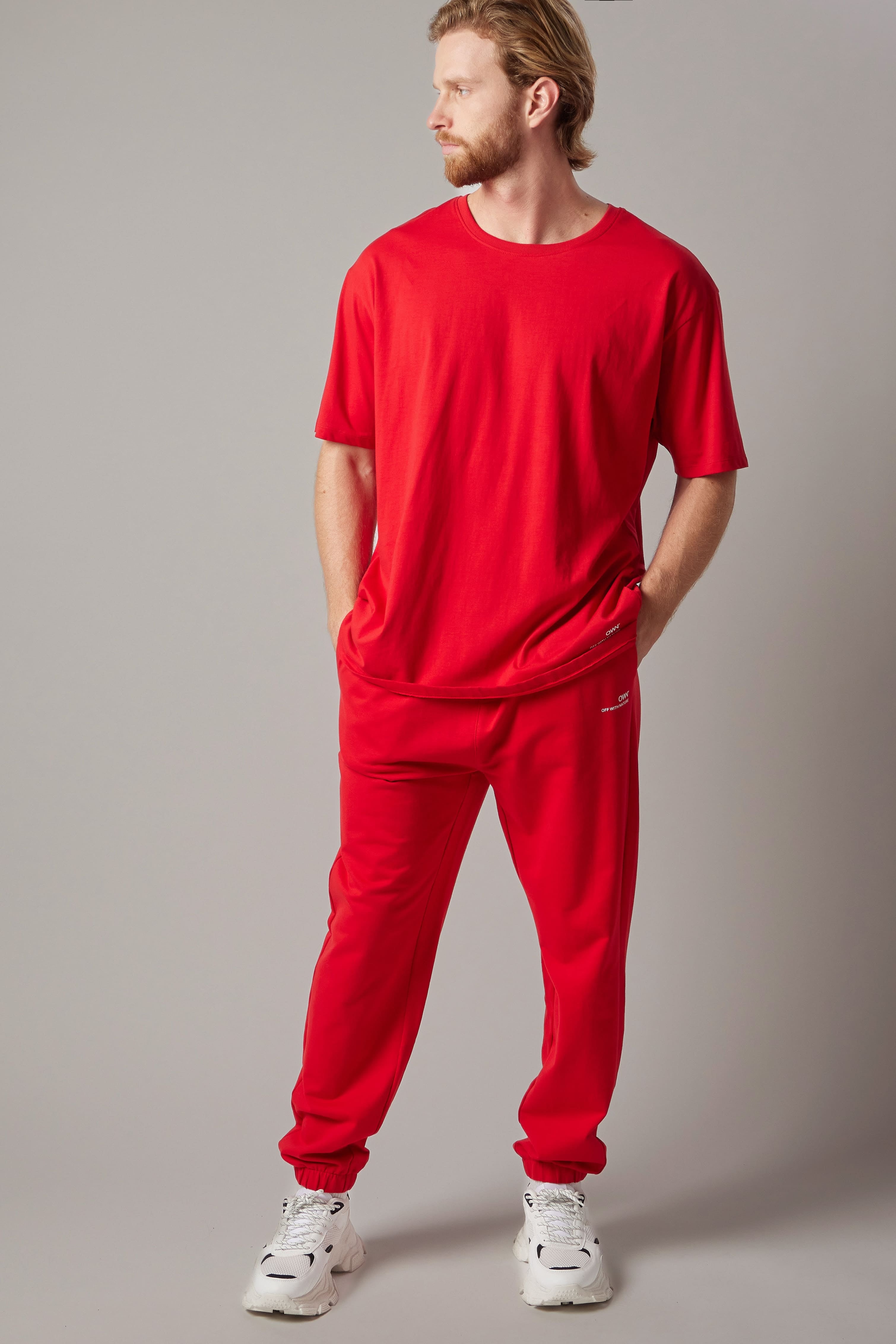 T-Shirt Girocollo Oversize Unisex Rosso