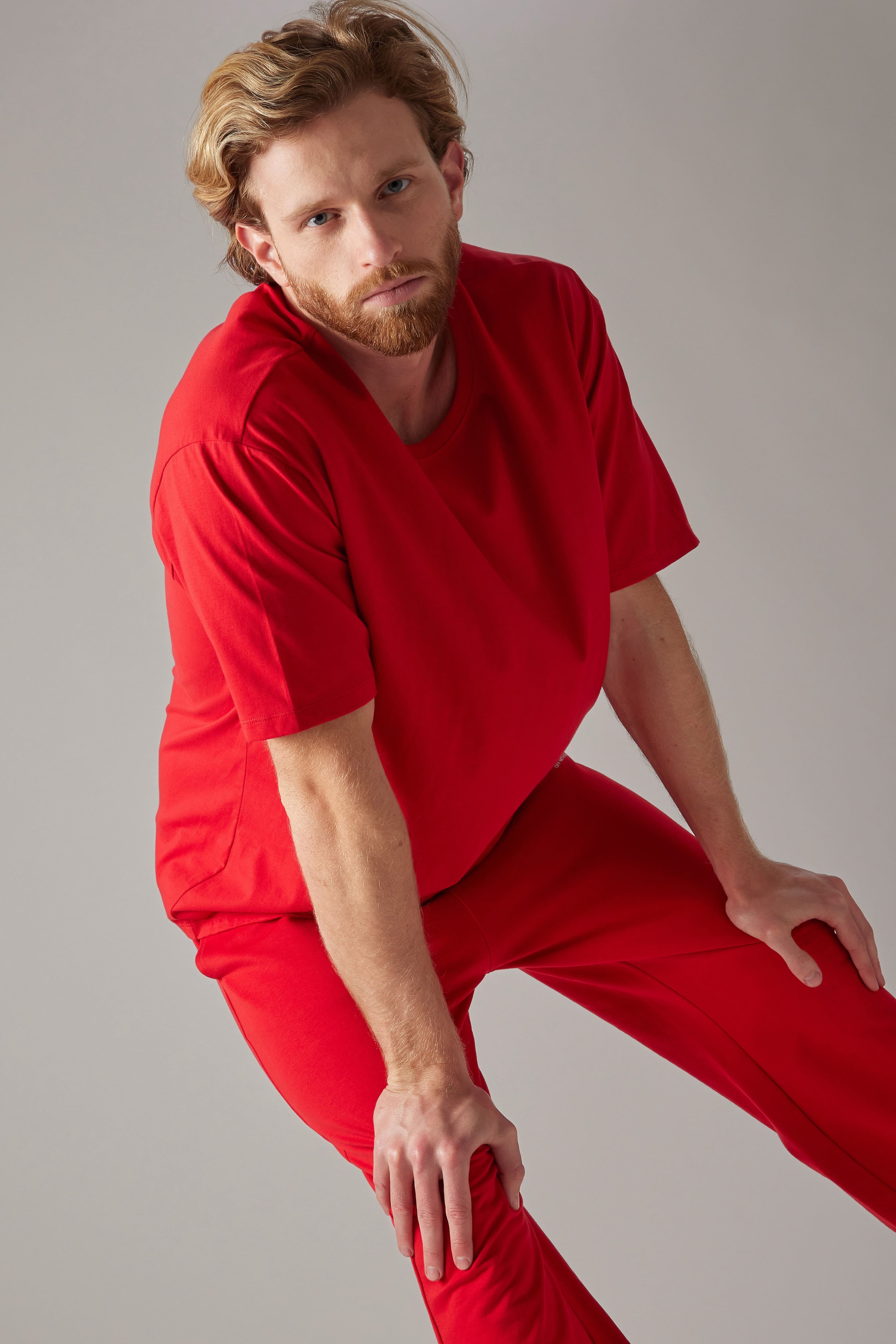 T-Shirt Girocollo Oversize Unisex Rosso
