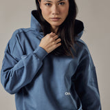 Set Felpa con Cappuccio + Joggers Loose Fit – Blu Polvere