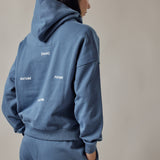 Set Felpa con Cappuccio + Joggers Loose Fit – Blu Polvere