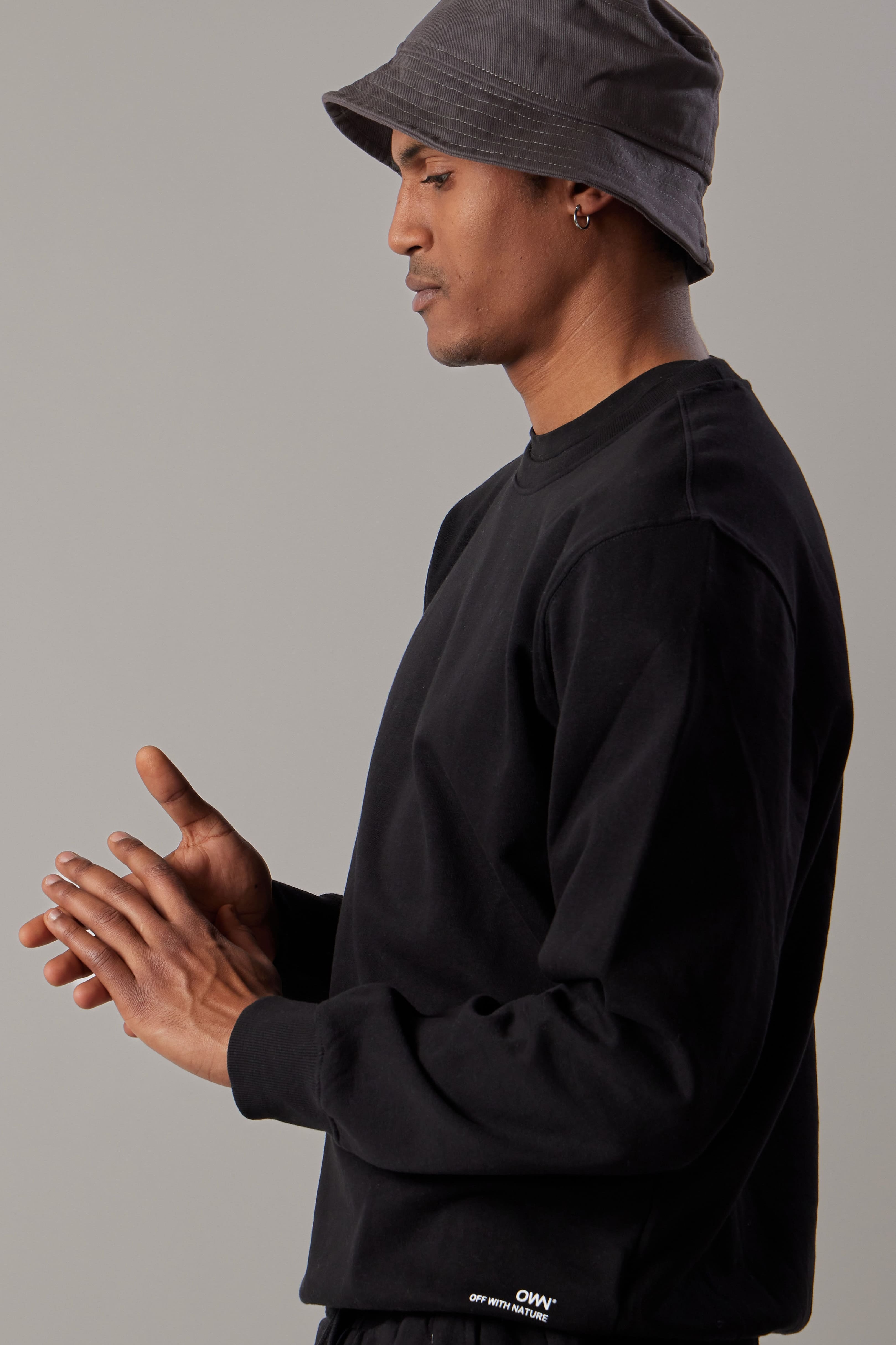 Fleece Sweatshirt Crewneck Black