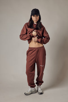 Set Felpa con Cappuccio + Joggers Loose Fit – Dusty Burnt