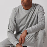 Light Grey Melange Fleece Sweatshirt + Fleece Joggers Set