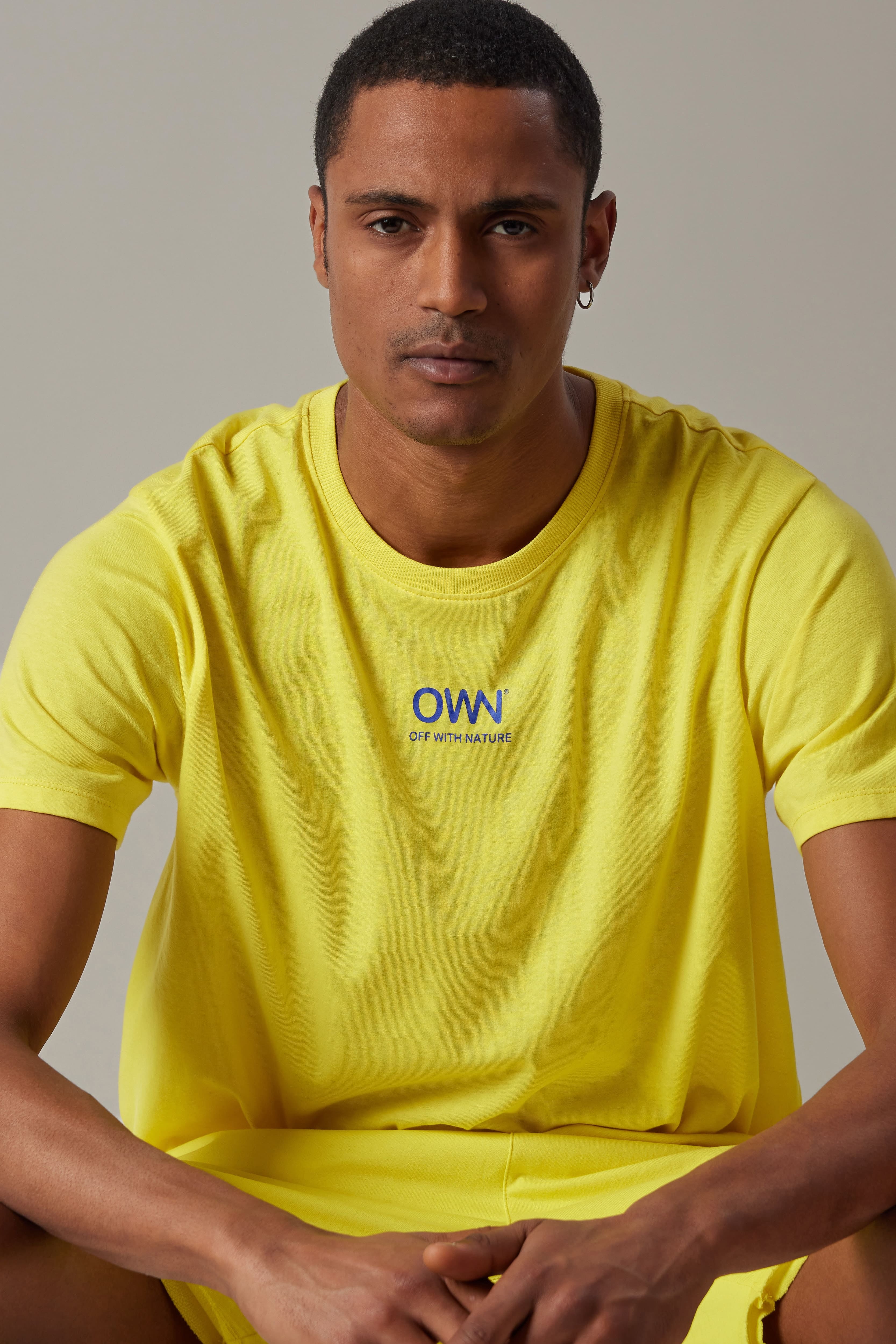 T-Shirt Girocollo Logo Giallo