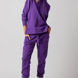 Set Felpa con Spacchi Laterali + Joggers Viola
