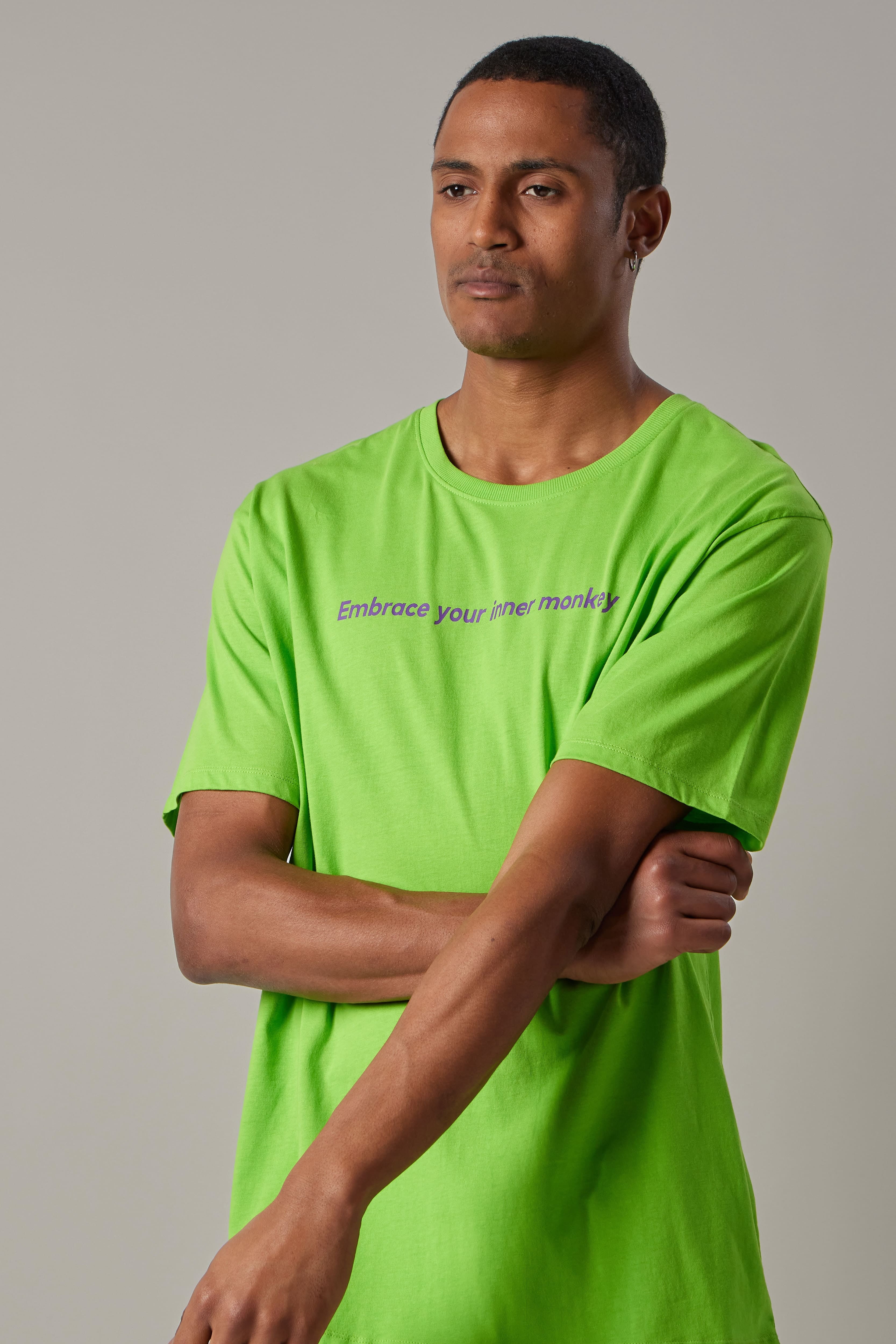 T-Shirt Girocollo Frase Verde Mela