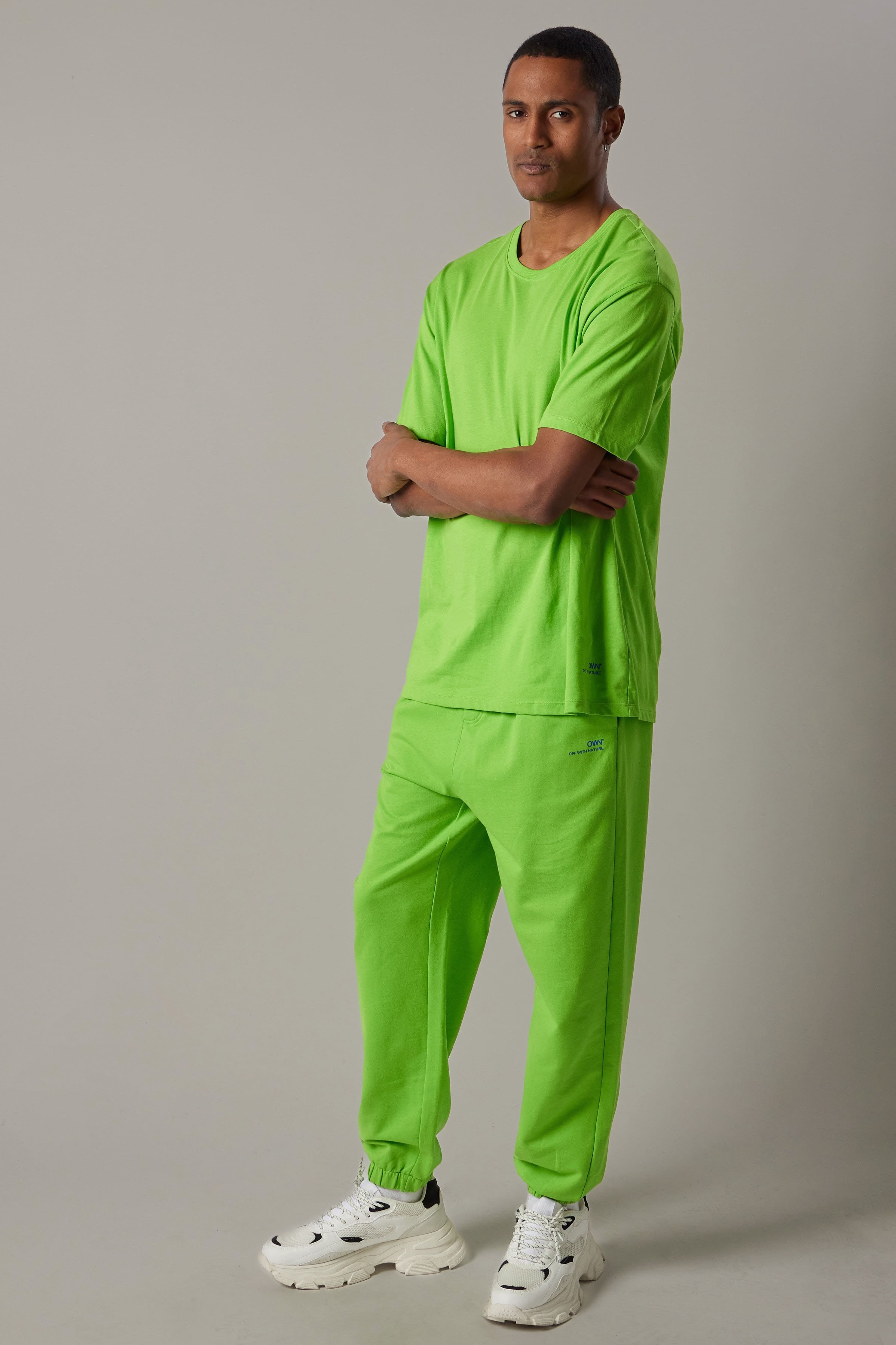 T-Shirt Girocollo Oversize Unisex Verde Mela