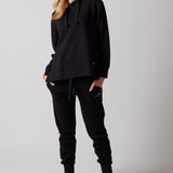 Hooded Sweatshirt with Side Slits + Fleece Joggers Set