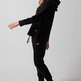 Black Side Slit Sweatshirt + Joggers Set