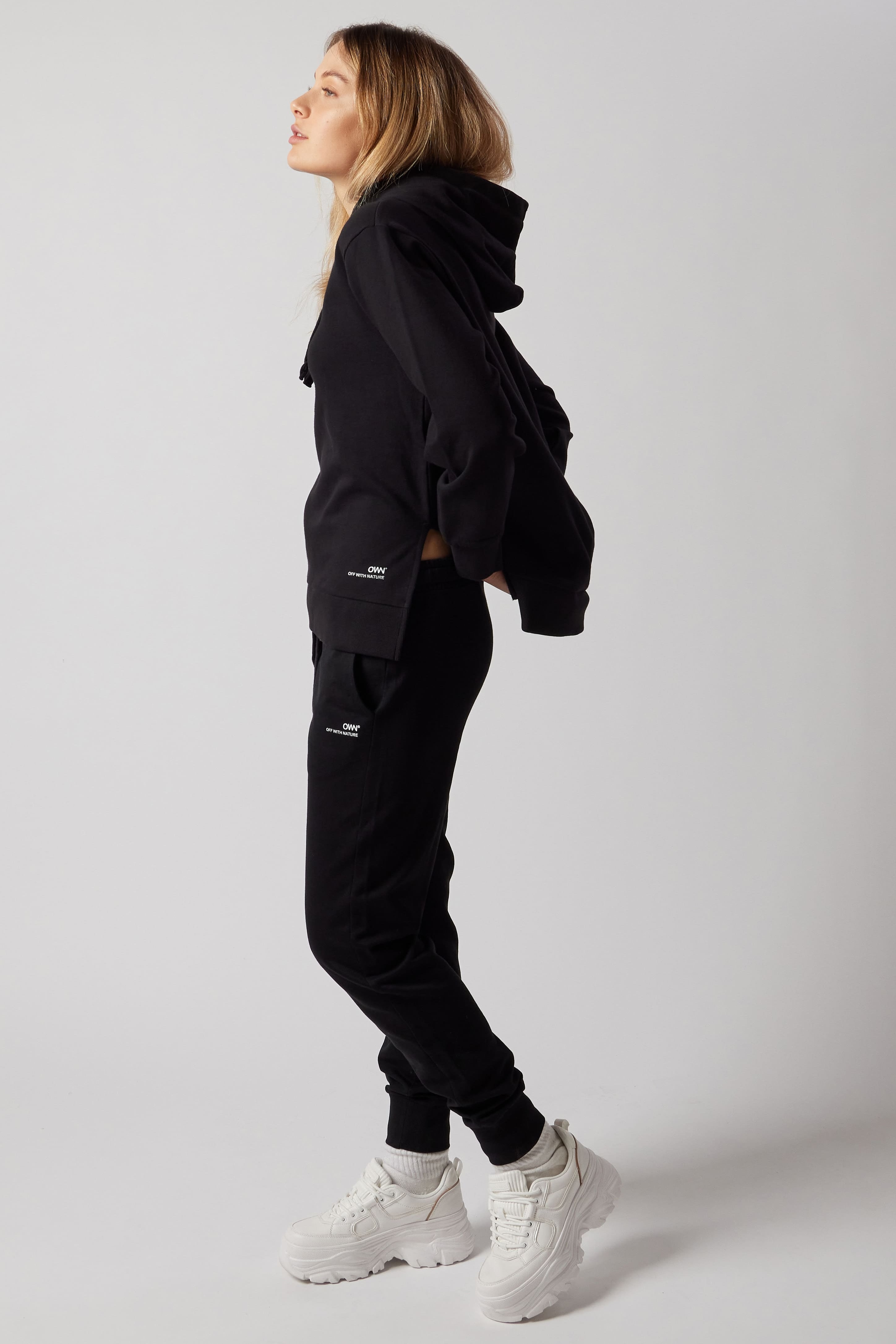 Hooded Sweatshirt with Side Slits + Fleece Joggers Set