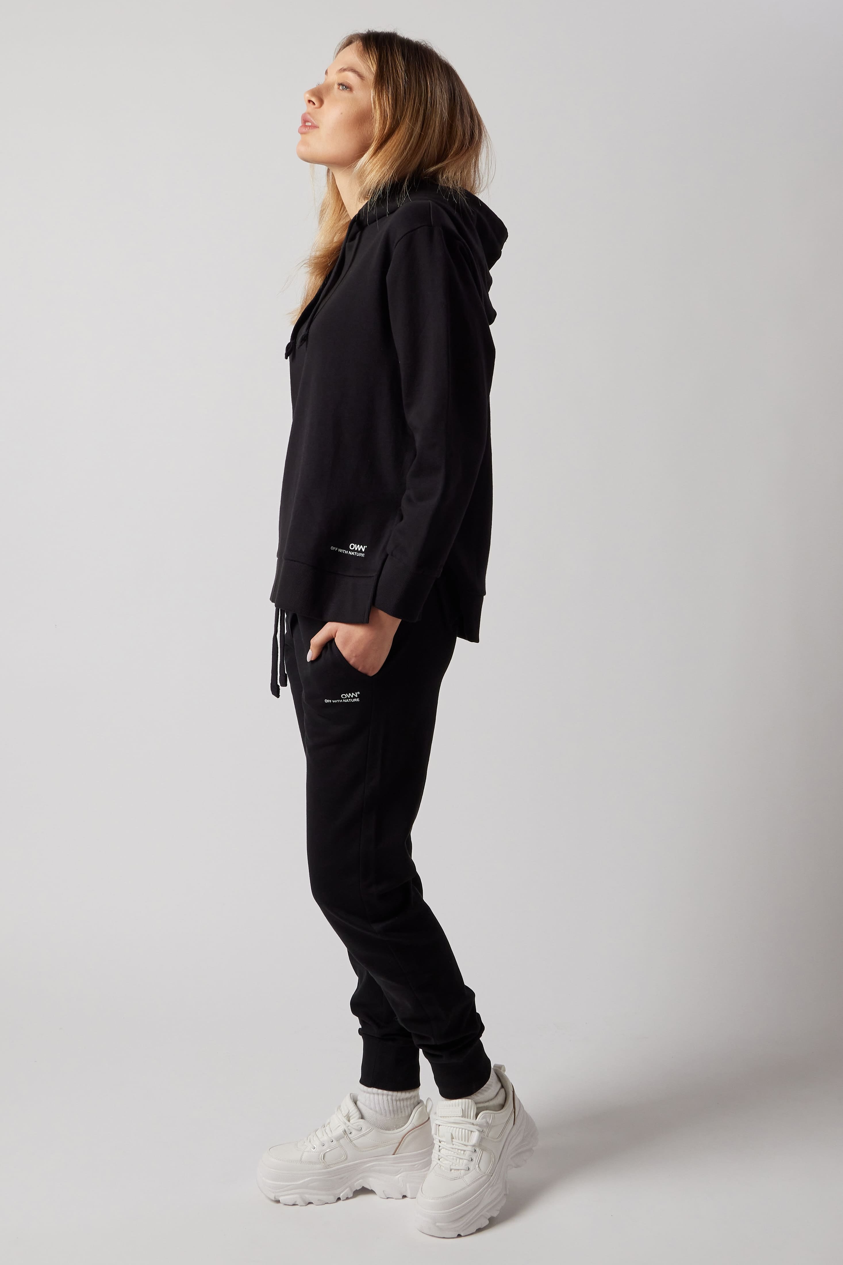 Hooded Sweatshirt with Side Slits + Fleece Joggers Set