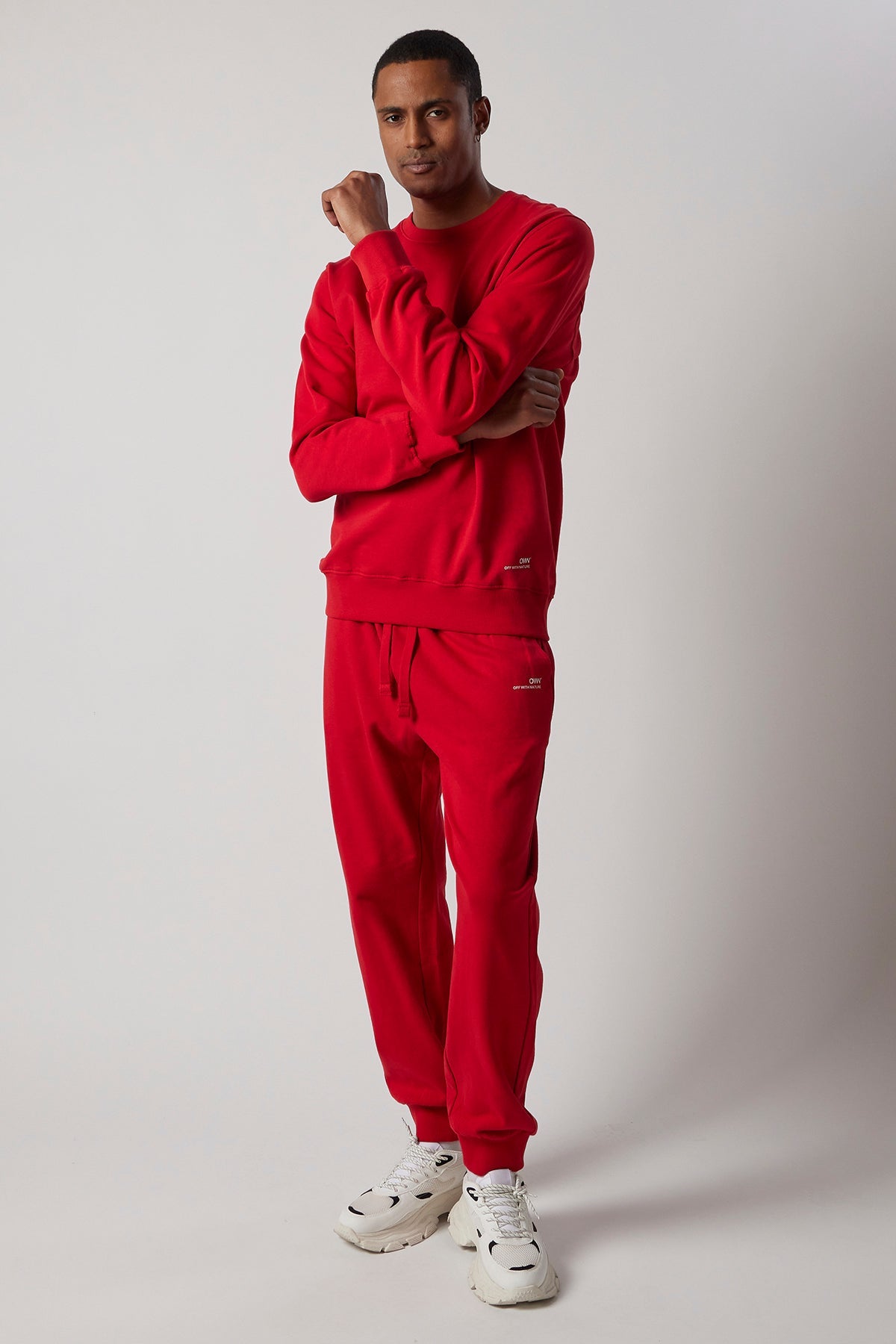 Set Felpa Girocollo + Joggers Rosso