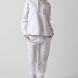 White Side Slit Sweatshirt and Joggers Set