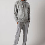 Light Melange Hooded Zip-Up Sweatshirt + Joggers Set