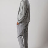 Light Melange Hooded Zip-Up Sweatshirt + Joggers Set
