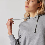 Light Grey Melange Sweatshirt with Side Slits + Joggers Set