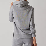 Light Grey Melange Sweatshirt with Side Slits + Joggers Set