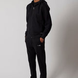Hooded Zip Sweatshirt + Joggers Set Black