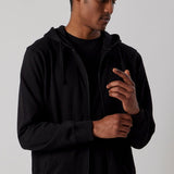 Hooded Zip Sweatshirt + Joggers Set Black