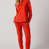 Sweatshirt with Side Slits + Joggers Tomato Set