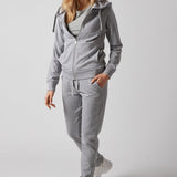Light Melange Hooded Zip-Up Sweatshirt + Joggers Set