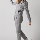 Light Melange Hooded Zip-Up Sweatshirt + Joggers Set