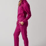 Fuchsia Zip-Up Hoodie and Joggers Set