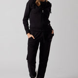 Hooded Zip Sweatshirt + Joggers Set Black