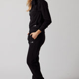 Hooded Zip Sweatshirt + Joggers Set Black