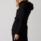 Hooded Zip Sweatshirt + Joggers Set Black