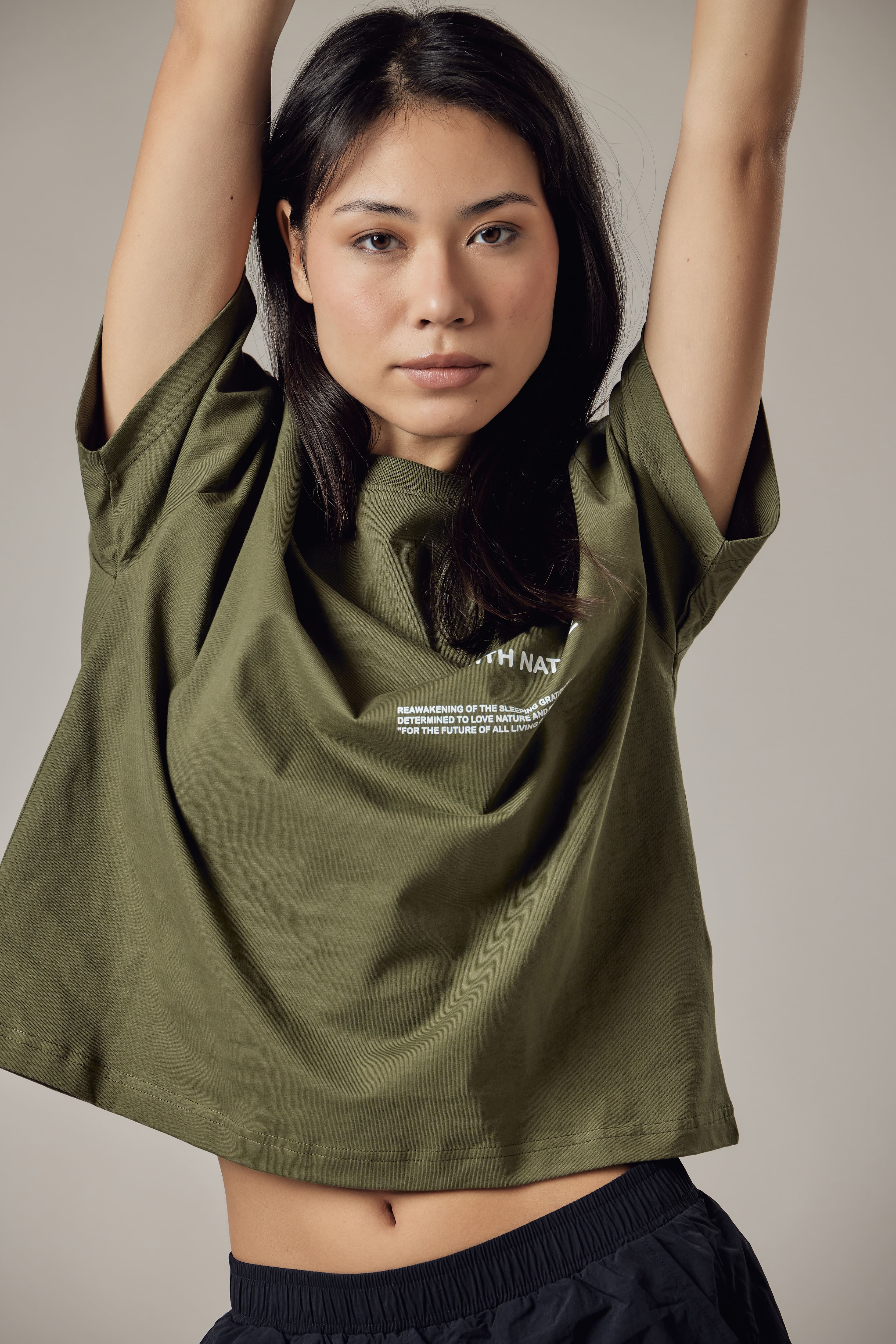 T-Shirt Girocollo Loose Fit Dusty Sage