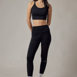 Black Technical Leggings + Sports Top Set