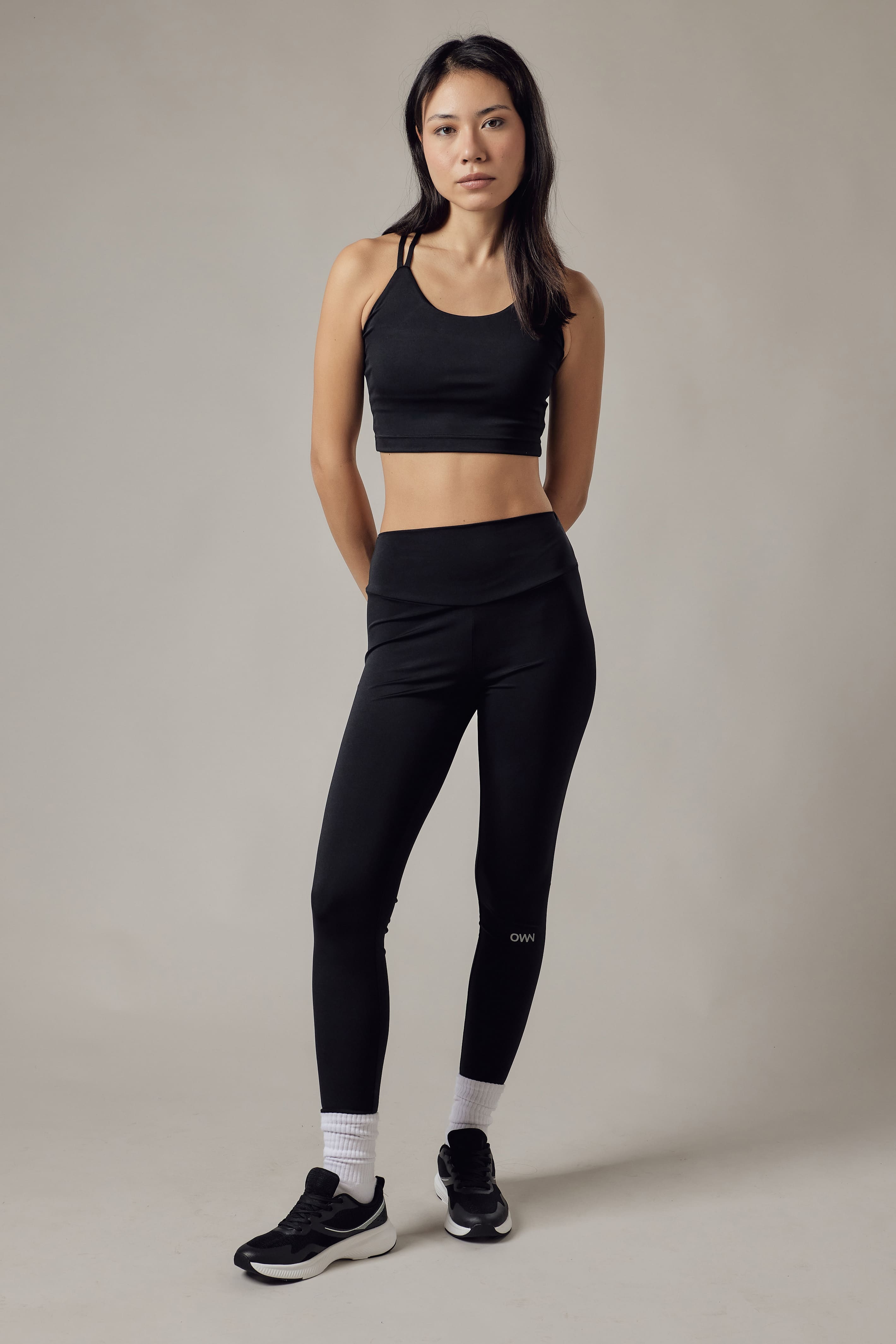 Black Technical Leggings + Sports Top Set